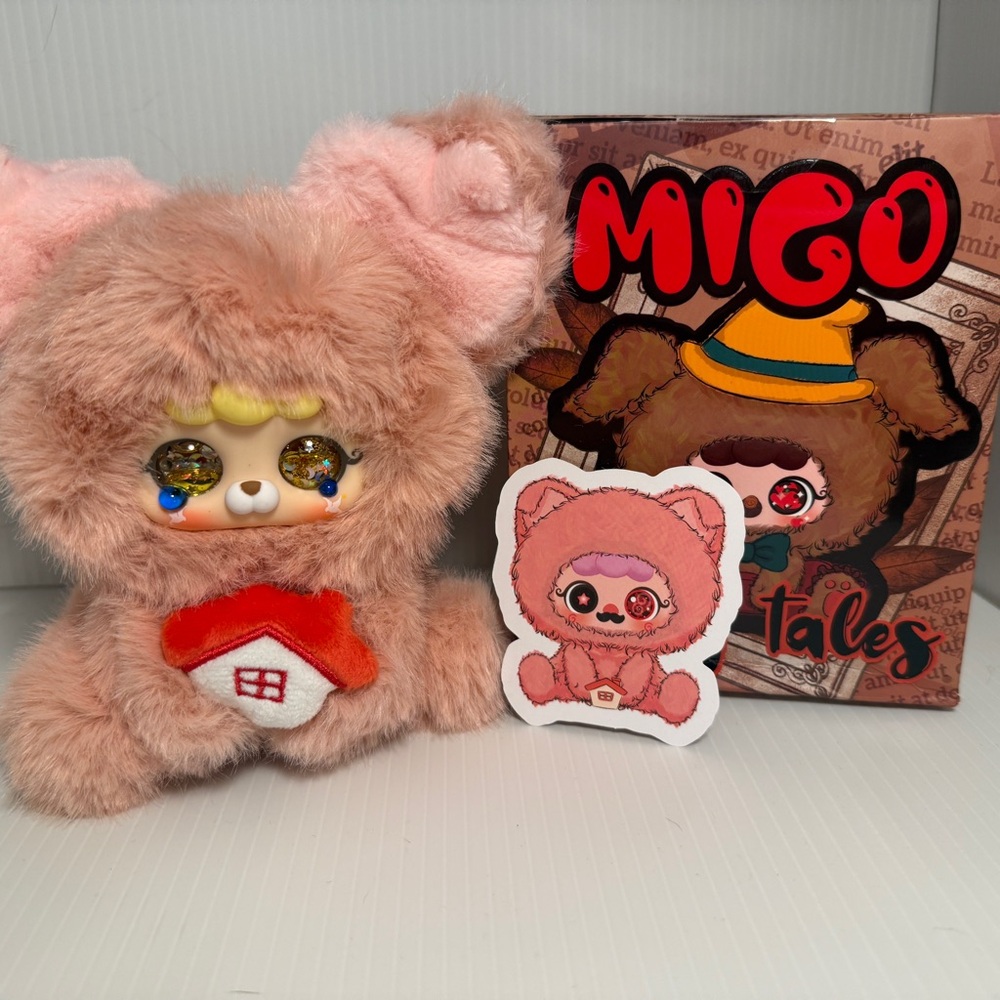 ✨ Migo Fairy Tales Secret - Pink Little Pigs House - Gold Glitter Crying Eyes
